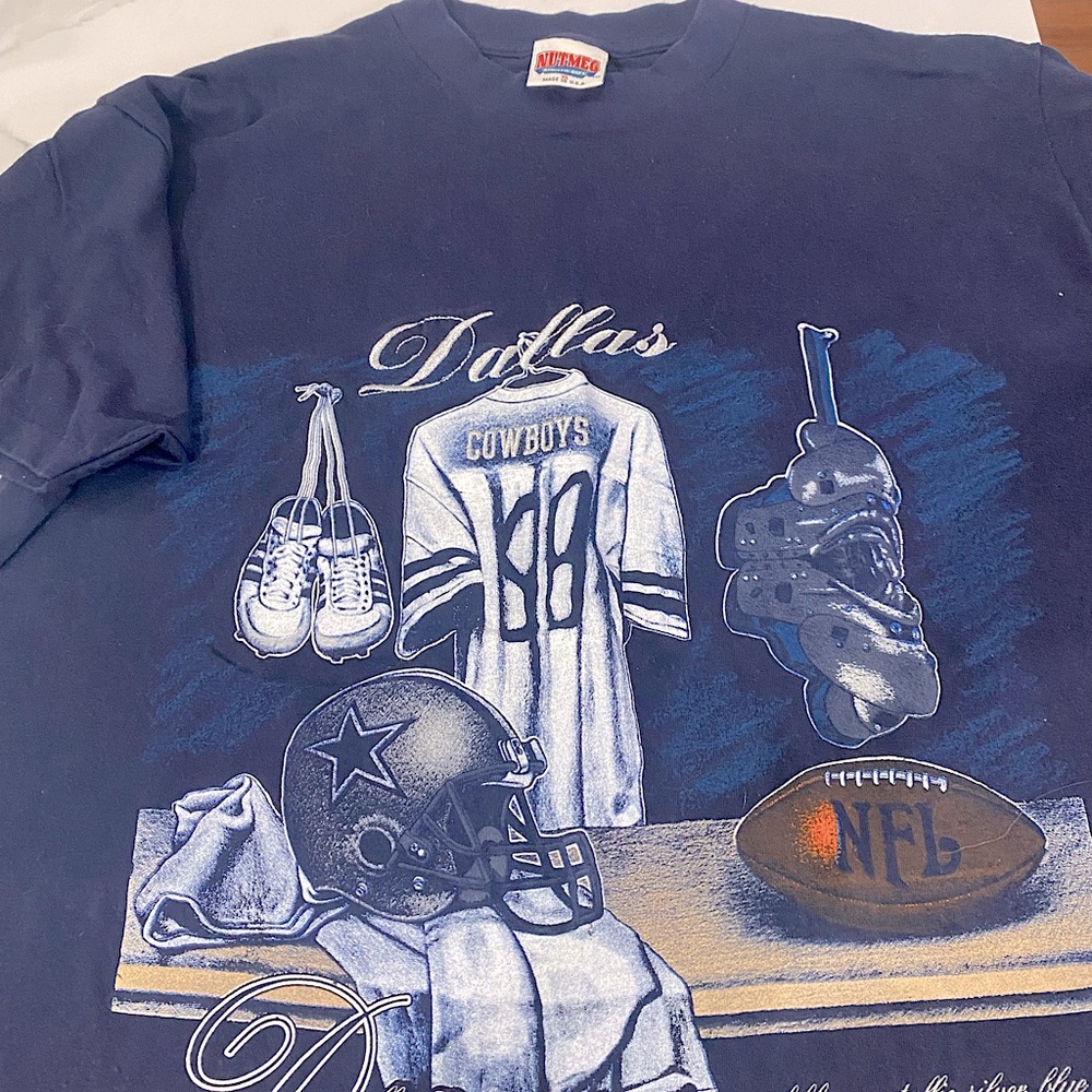 Vintage dallas cowboys tshirt, size Xl, navy blue, 80’s